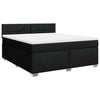 Box Spring Bed with Black 180x200 Fabric B7O8