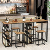 2 Person Dining Furniture Set 3-Piece Bar Table Set-Brown