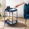 Round Side Table Metal End Table, 2-Tier Tray Snack Table Coffee Table Tea Table