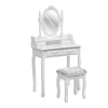 Dressing Table with Mirror and Stool, Vanity Desk with Mirror and Drawers White