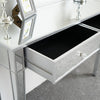2-Drawers Glass Dressing Table Mirrored Bedroom Make-Up Console Vanity Table