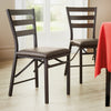 Pair of Folding Dining Chairs with Padded Seats Space Saving Compact Storage