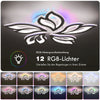 Modern Chandelier LED Lamp White Frame Ceiling Light With RGB Backlight Yfjvldwt