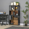 4-Tier Bookshelf Bookcase W/ Storage Shelves Cabinet Home Office Walnut Brown