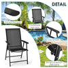 Set of 2 Folding Chairs Garden Fabric Chairs Indoors Outdoors Seat w/Armrests