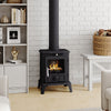 Fireplace Cast Iron Heater Home Log Burning Flame Effect Living Room Stove 5000W
