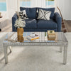 Rectangular Silver Mirrored Coffee Table gular Mirrored w/Crystal Diamonds Inlay
