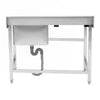 Commercial Stainless Steel Kitchen Sink w/Left Work Table Single Bowl Wash Basin