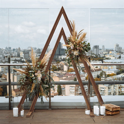 2x Large Small Wooden Wedding Arch Stand Triangle Arbor Frame Archway Boho Party