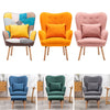 Occasional Scalloped Button High Back Fabric Armchair Sofa Chair Footrest Stool