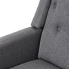 Grey Single Sofa Chair, 140° Reclining Backrest Lounge Armchair with Wooden Legs