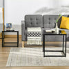 Nest of 2 Side Coffee Tables Set of Bedside Tables for Living Room Black
