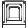 Nesting Coffee Tables 3 pcs with Transparent Glass Steel O3A0