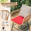 3Pcs Outdoor PE Rattan Conversation Furniture Garden Bistro Table Chairs Set