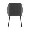 2PC Grey Dining Chair Velvet Padded Seat Dining Room Kitchen Chair Modern