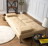 Manhattan Sofa Bed 2 Seater Faux Leather Click Clack - Cream
