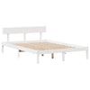 Bed Frame with Headboard White 160x200 Solid Wood Pine K7W5