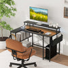 L-Shaped Gaming Desk 120 cm Computer Desk with LED Lights-Black