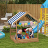 Kids Wooden House Designed Sandbox Children Outdoor Toy Set Garden Pit NEW UK