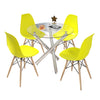Round Square Rectangular Dining Table 2/4 Wooden Chairs Kitchen Room Restaurant