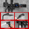Bathroom Thermostatic Mixer Shower Set Square Black Twin Head Exposed Valve