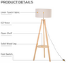 Free Standing Tripod Floor Lamp Light Reading Light with Storage 40-3-25