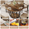 Tribesigns Round Dining Table, 118 cm Farmhouse Wood Kitchen Table for 6 People