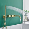 Brass Bathroom Bathtub Mixer Taps Bath Filler Spout Handheld Shower Faucet Set