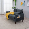 2 Seater faux leather/Linen Fabric Love Seat Sofa Armchair with Footstool Couch
