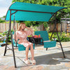 2 Person Porch Swing Outdoor Canopy Swing Chair Loveseat Swing-Green