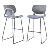 Set of 2 Padded Plastic Barstool Kitchen Dining Bar Chairs Cushioned Seat Metal