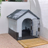 Weatherproof Large Pet House Plastic Dog Kennel Outdoor Animal Shelter UK