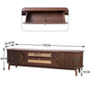 TV Stand Cabinet Lowboard TV Unit for Living Room with 2 Doors & Rattan Drawers
