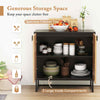 Console Cabinet Sideboard Buffet Cabinet with shelf and Metal Legs-Black