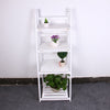 4 Tier Wooden Ladder Shelf Plant Flower Pot Display Stand Bookcase Storage Rack