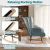 Upholstered Nursery Rocking Chair Glider Rockerw/ Ergonomic Armrests