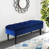 Velvet Upholstered Footstool Seat Bench w/Storage Box Chair Ottoman Pouffe Stool