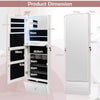 Costway 120cm LED Jewelry Mirror Cabinet Wall Mounted Jewelry Armoire Organizer