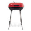 Trolley Portable Outdoor Charcoal BBQ Grill Cart with Wheels&Lid&Bottom Shelf