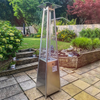 Gas Pyramid Patio Heater - Outdoor/Garden - Glass Tube - 13kw- Silver - Dellonda