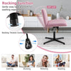 Pink Criss Cross Legged Chair Home Office Chair w/ Wide Padded Seat