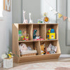 5-Cubby Kids Toy Storage Organizer Wooden Children Bookcase Bookshelf