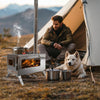 Camp Wood Stove Tent Wood Burning Stove Log with Chimney Pipe Side Racks Gloves