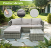Rattan Corner Furniture Sofa L-Shaped 4 Seater Table Indoor/Outdoor Patio Garden