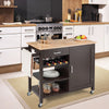 Kitchen Island Cart Rolling Storage Trolley Cart Wooden Kitchen Serving Utility
