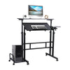 Mobile Stand up Desk Small Adjustable Standing Desk with Wheels Home Workstation