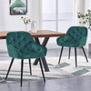 Noble Set of 2 Dining Chairs Velvet Armchairs Upholstered Soft Seat Back Metal