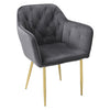 Set of 2/4 Grey Modern Velvet Kitchen Dining Chairs Soft Padded Seat Metal Legs