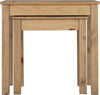 Nest of Tables Set Solid Pine Wood Side End Living Room Sofa Occasional Table