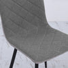 4x Dining Chairs Grey Linen Padded Seat Armless Leisure Kitchen Chair Metal Legs